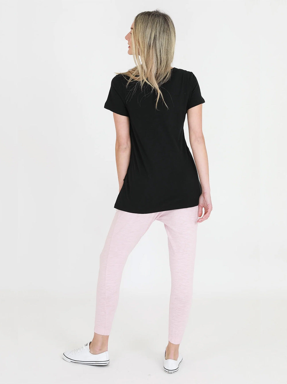 Frankie V-Neck Tee - BLACK
