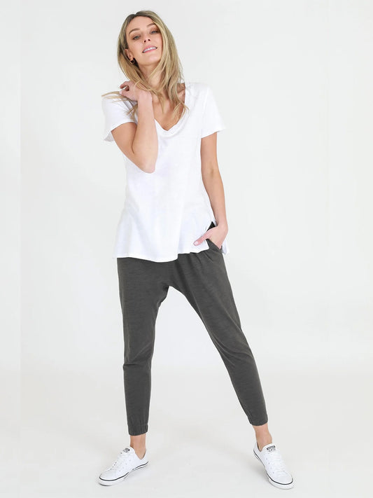 Frankie V-Neck Tee - WHITE