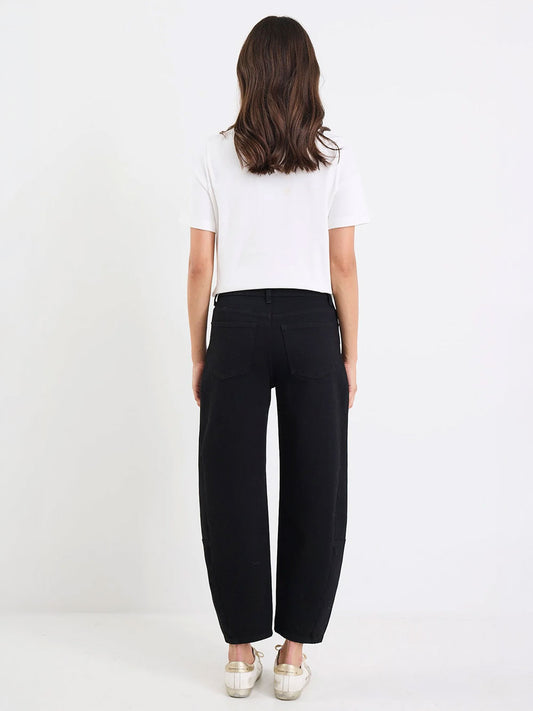 Graduate Stretch Barrel Jeans - BLACK