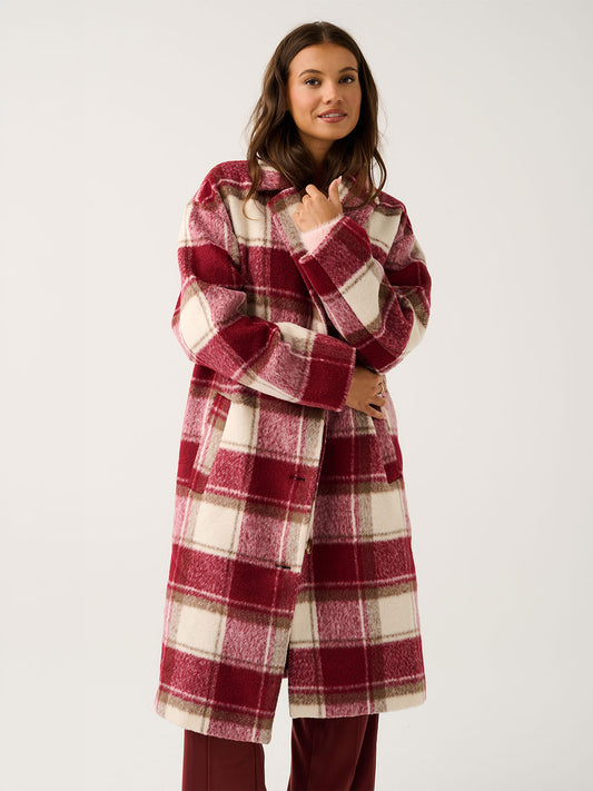 Greta Coat - BERRY CHECK