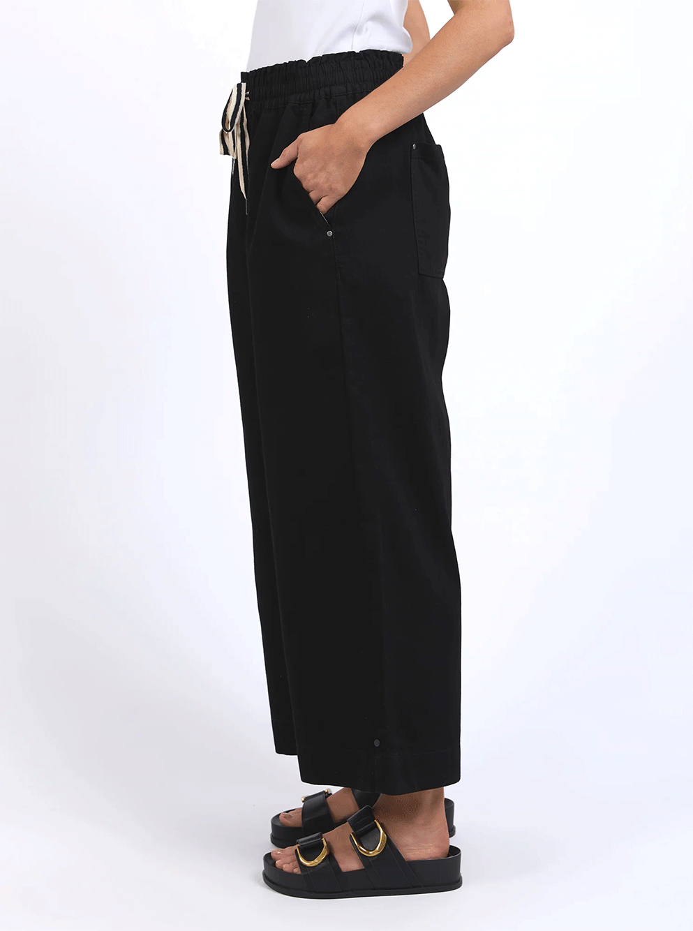 Greta Wide Leg Pant - BLACK