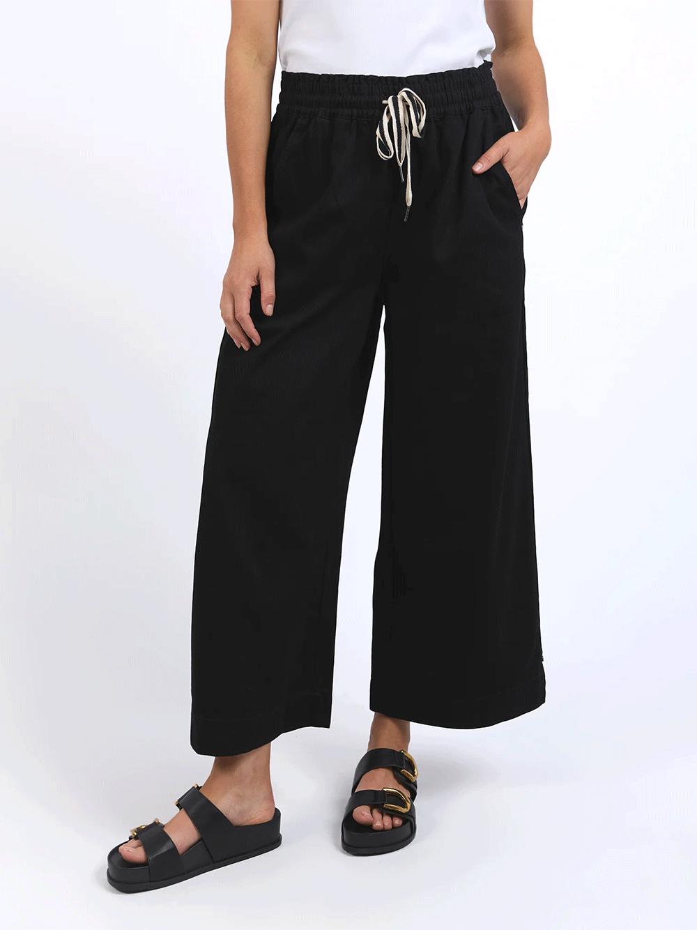 Greta Wide Leg Pant - BLACK