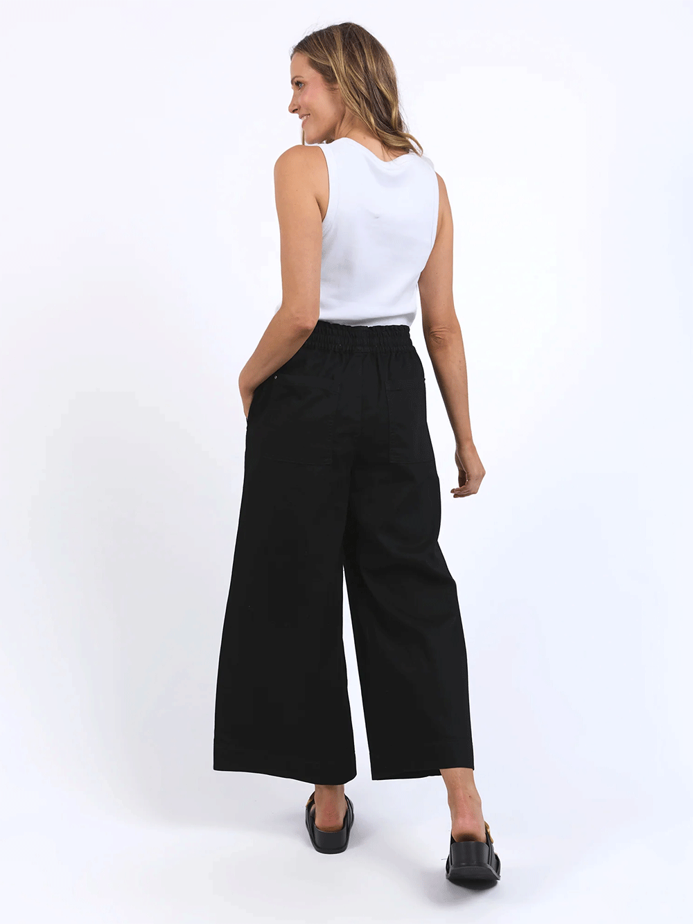Greta Wide Leg Pant - BLACK