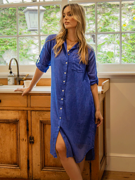 Hailey Shirtdress - ROYAL NAVY