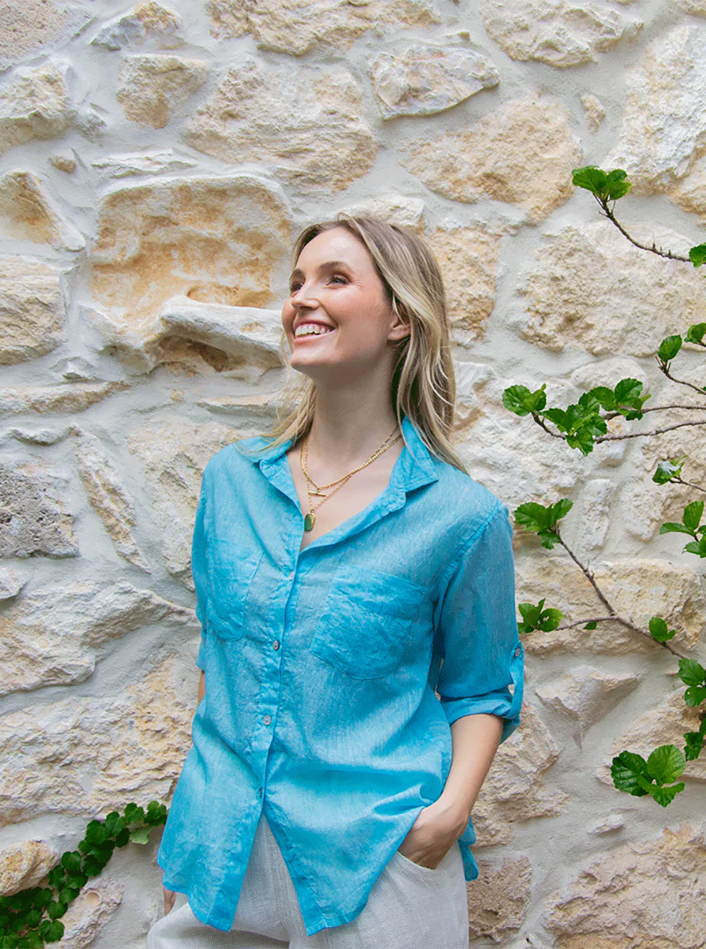 Hailey Shirt - BLUE CURACAO