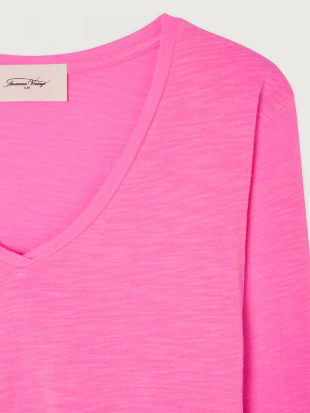 Jacksonville Long Sleeve V-neck Tee - FLURO PINK