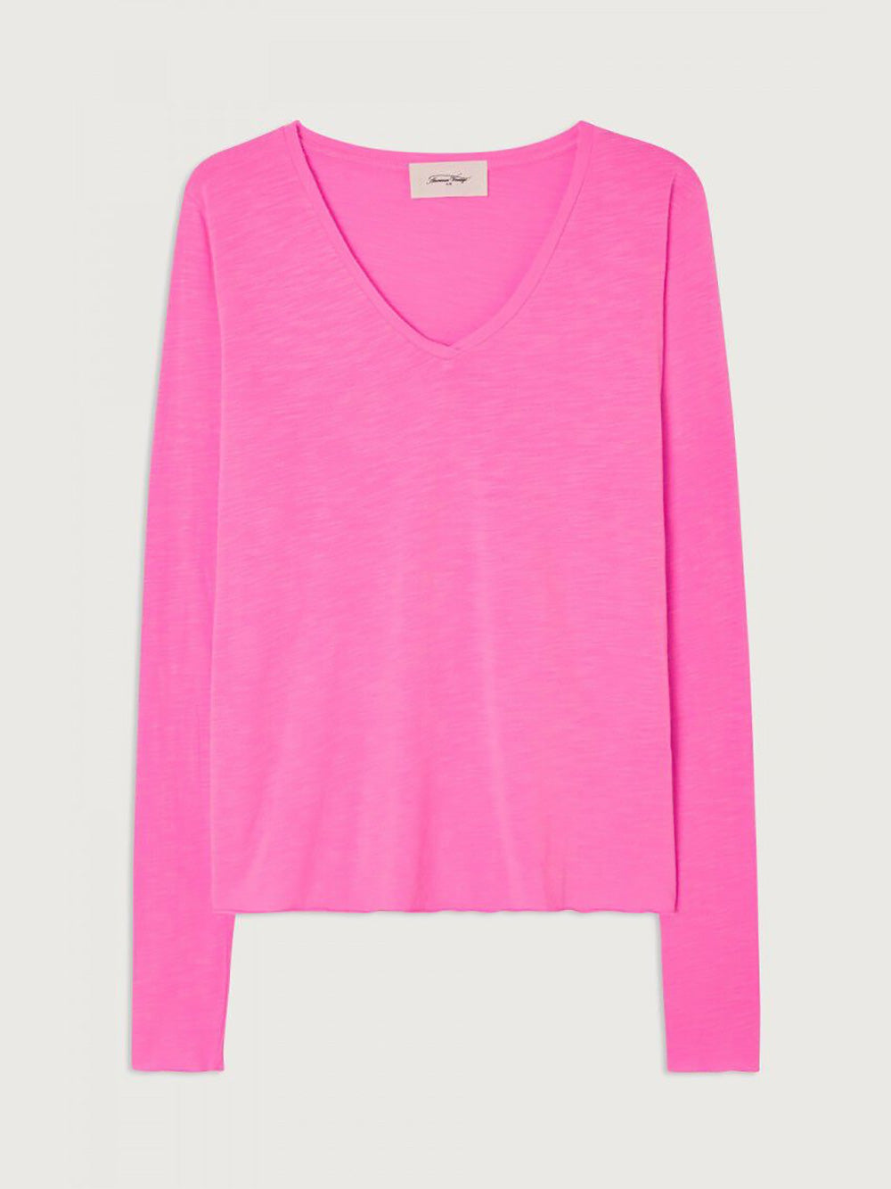 Jacksonville Long Sleeve V-neck Tee - FLURO PINK