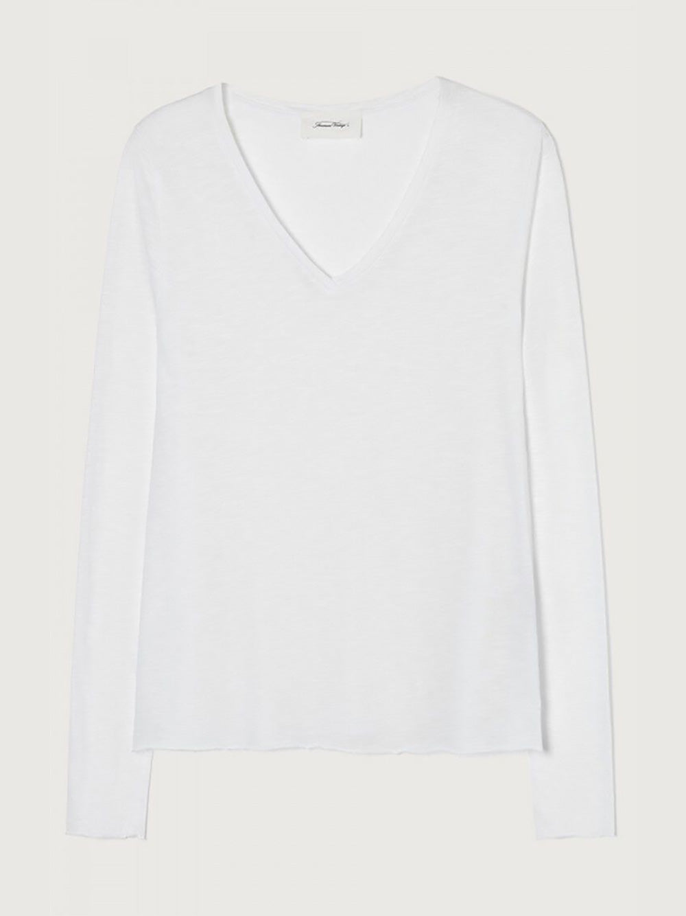 Jacksonville Long Sleeve V-neck Tee - WHITE