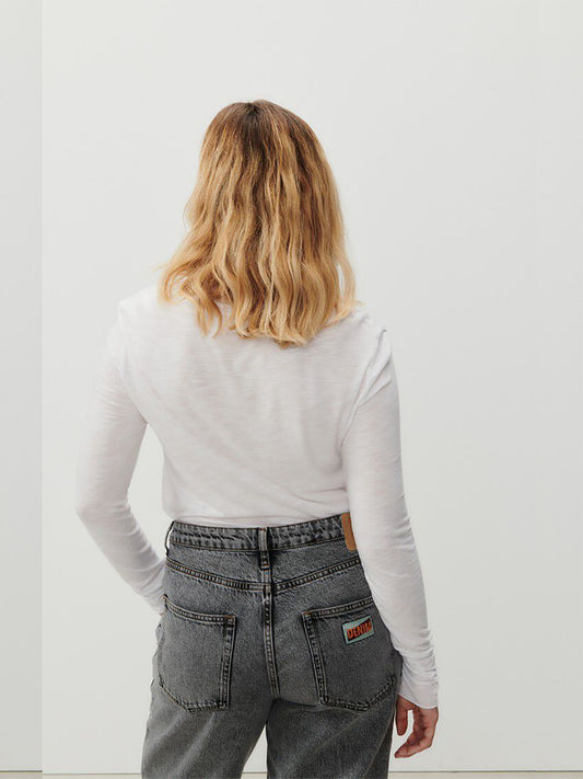 Jacksonville Long Sleeve V-neck Tee - WHITE