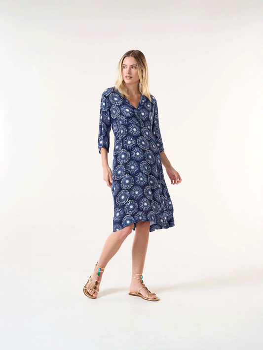 Jazz Viscose Dress - FUJI NAVY