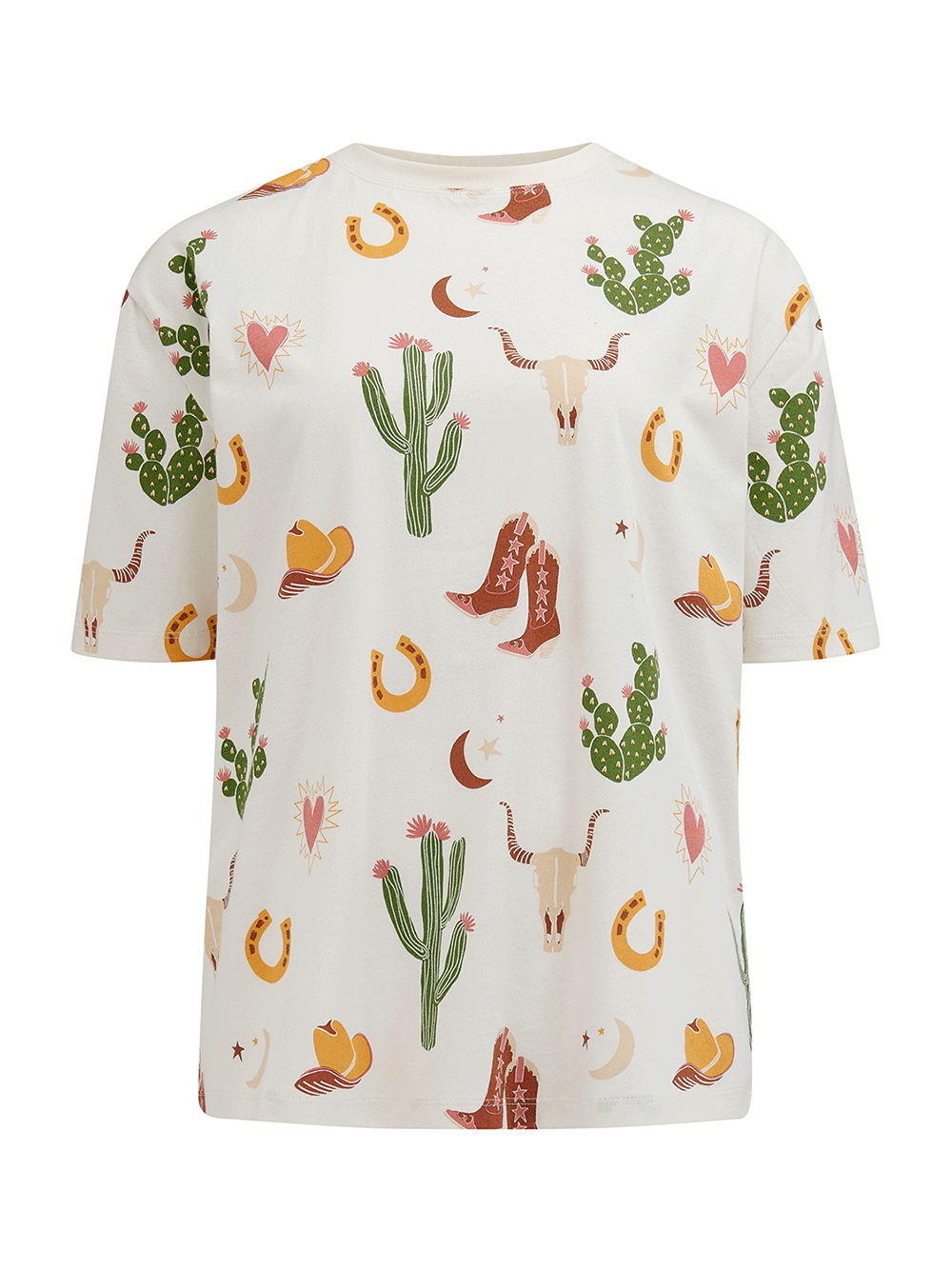 Kinsley Relaxed Tee - CREAM DESERT COWGIRL