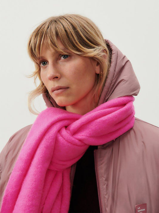 Knitted Scarf - FLURO PINK