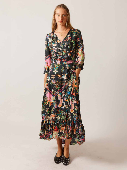 Lala Wrap Dress - STEEL