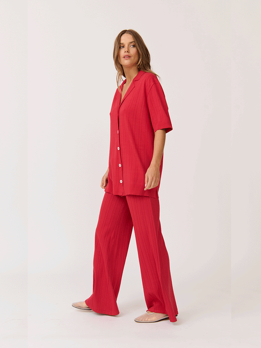 Lara Knit Top - CHERRY