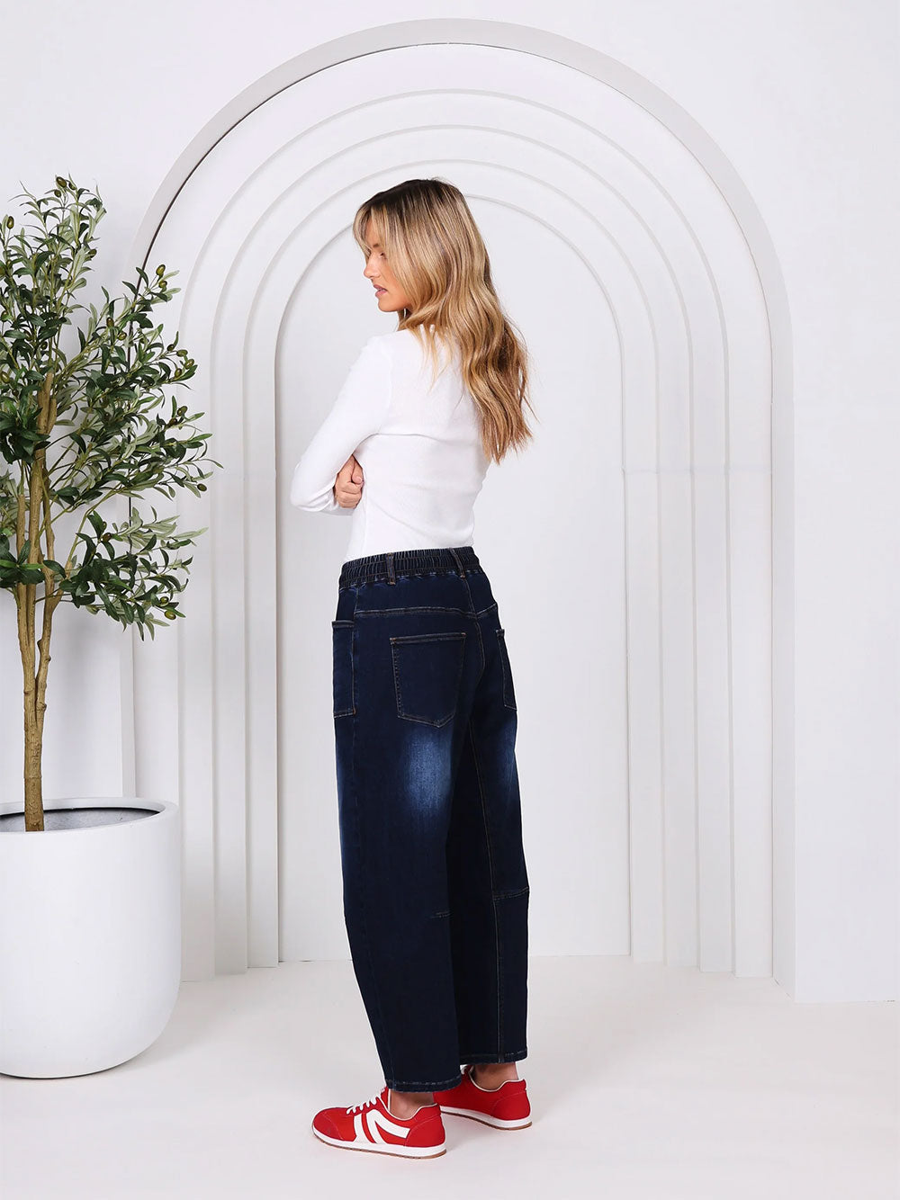 Leo Barrel Leg Jeans - INK DENIM