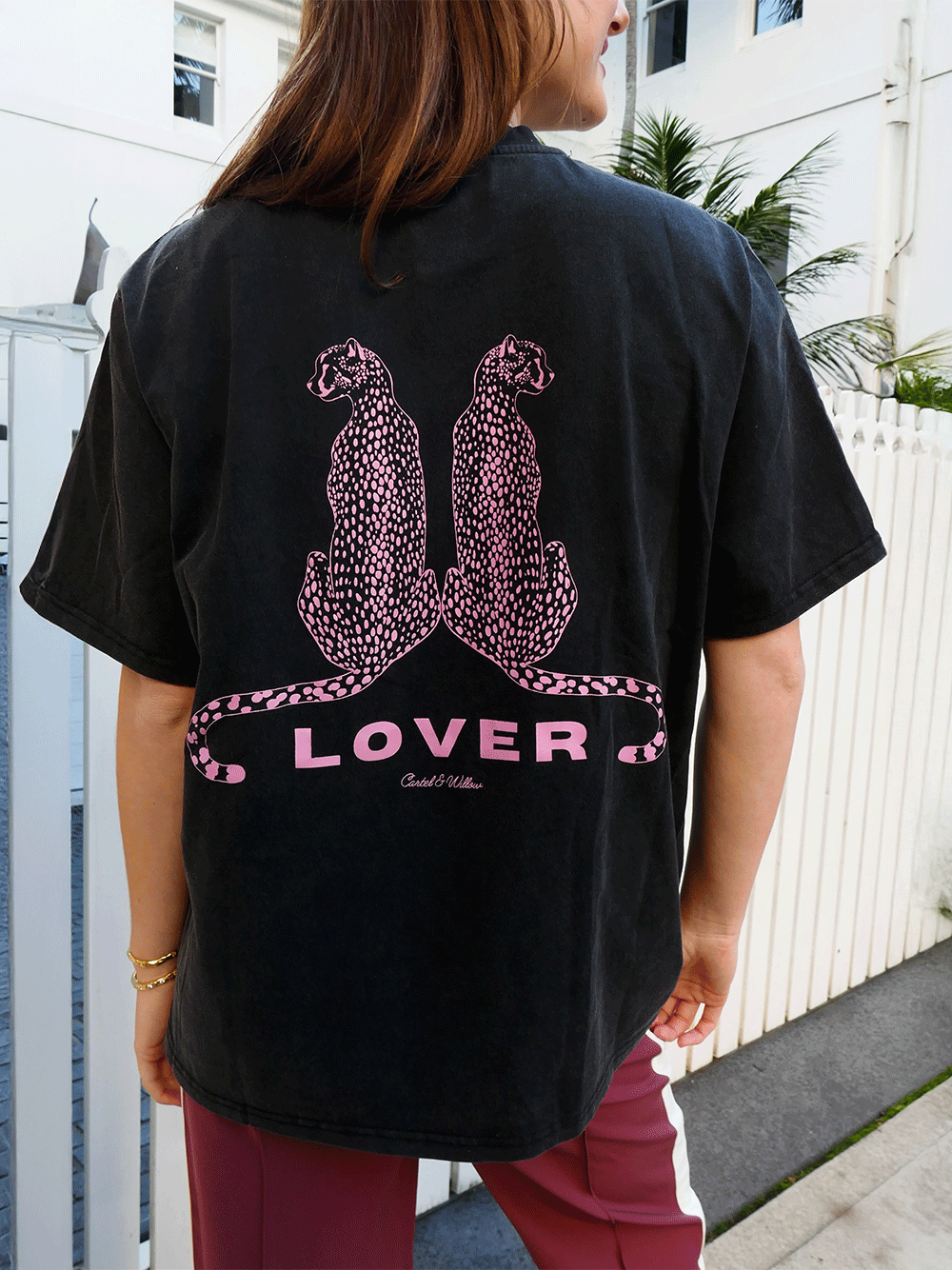 Leopard Lover Tee - VINTAGE WASH BLACK