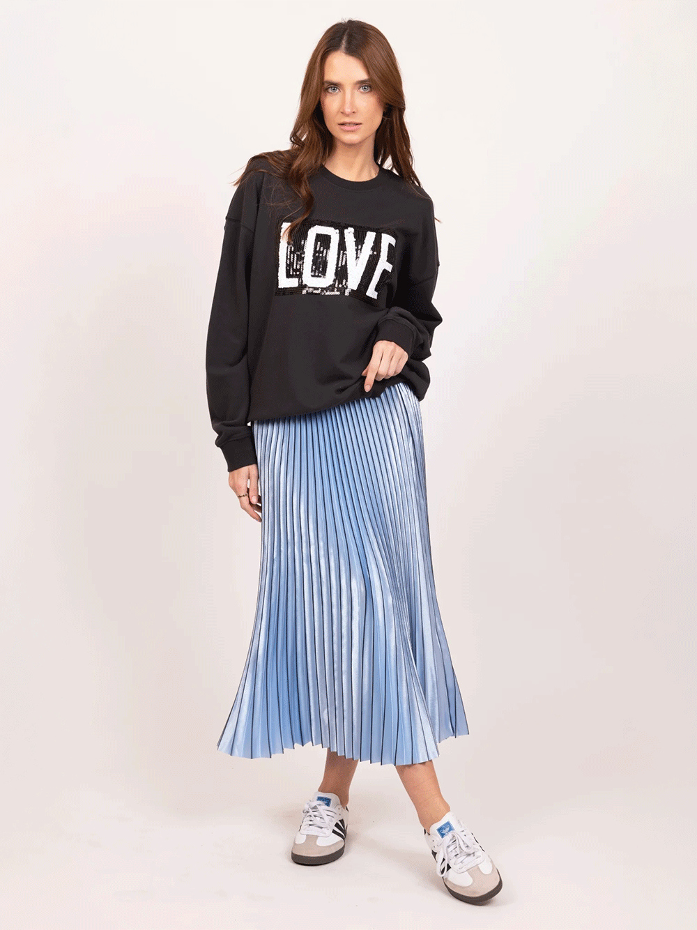 Lilian Pleat Skirt - OMBRE BLUE