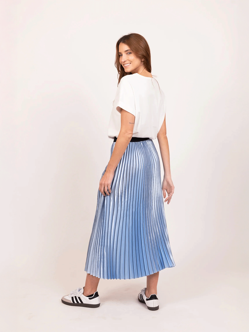 Lilian Pleat Skirt - OMBRE BLUE
