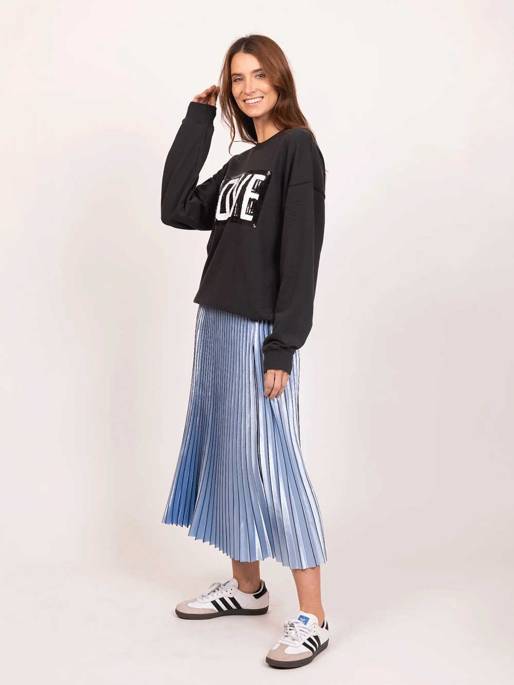 Lilian Pleat Skirt - OMBRE BLUE