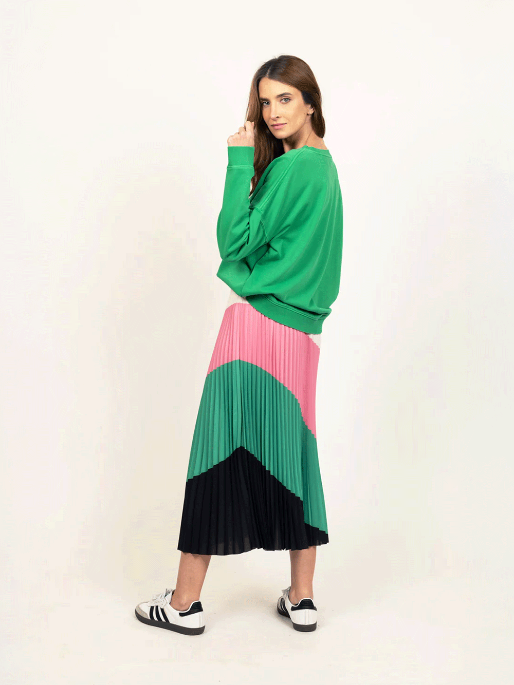 Lilian Pleat Skirt - SPRING MULTI