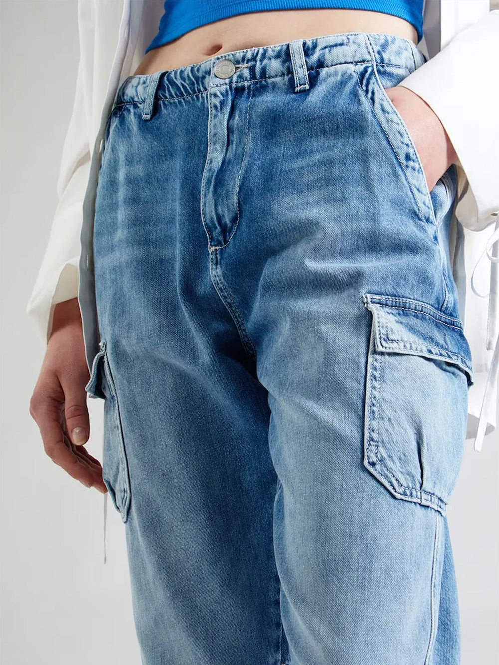 Liora Windy Blue Cargo Jeans