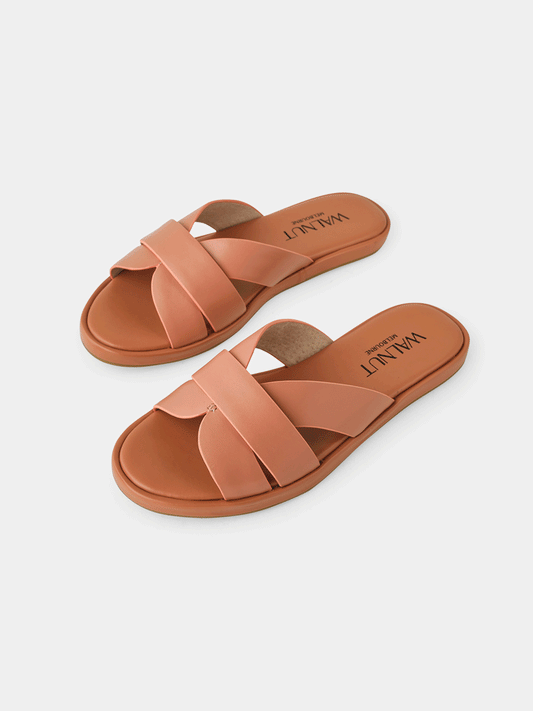 Lola Leather Slide - DUSTY ROSE