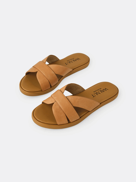 Lola Leather Slide - TAN