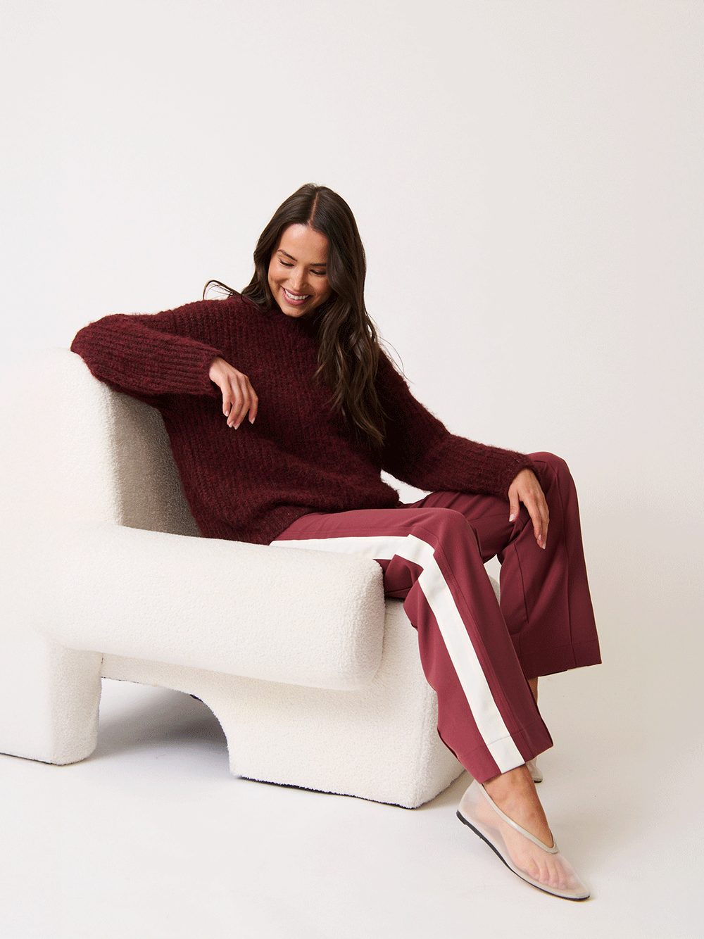 Lorenza Knit Sweater - PLUM