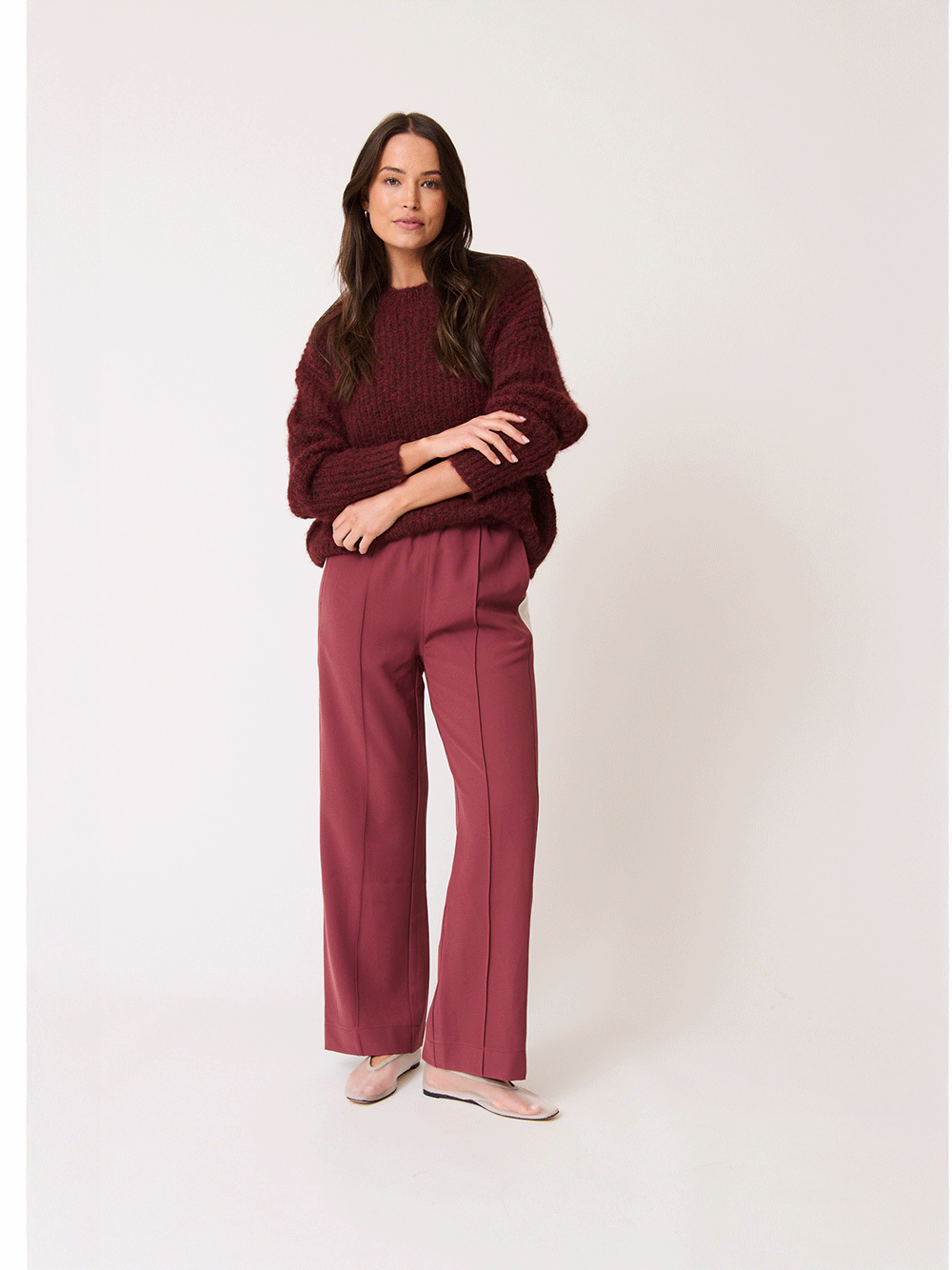 Lorenza Knit Sweater - PLUM