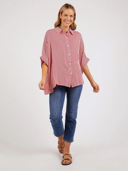 Luna Stripe Shirt - TANGELLO STRIPE