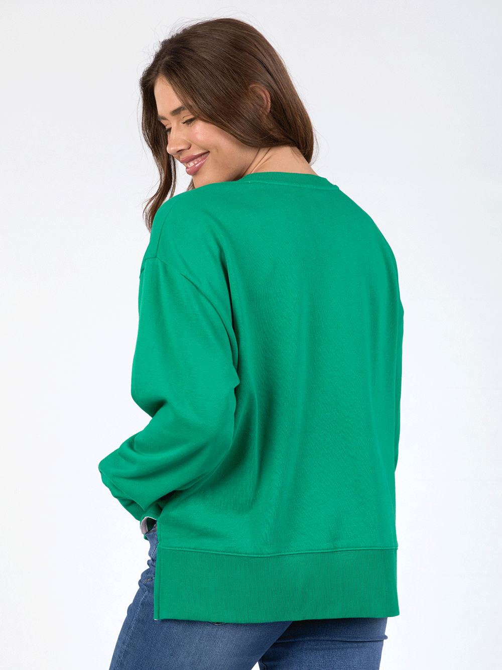 Madeleine Stamer Crew Neck Sweater - PINE GREEN