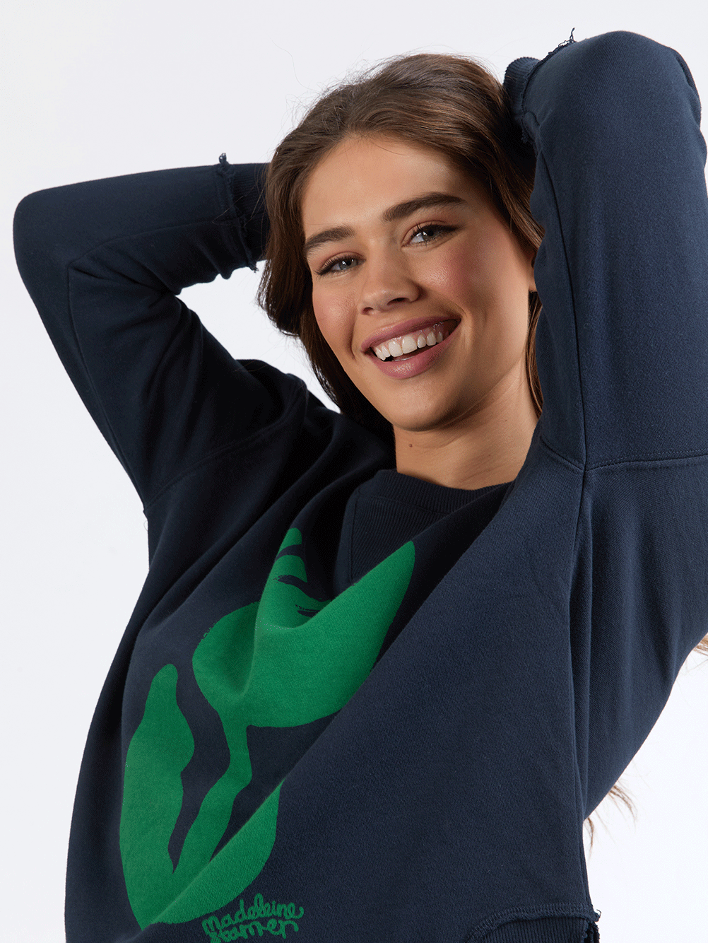 Madeleine Stamer Crew Neck Sweater - NAVY