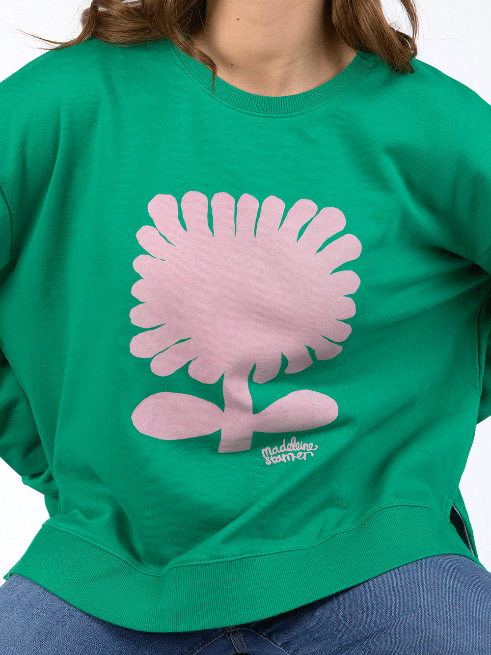 Madeleine Stamer Crew Neck Sweater - PINE GREEN