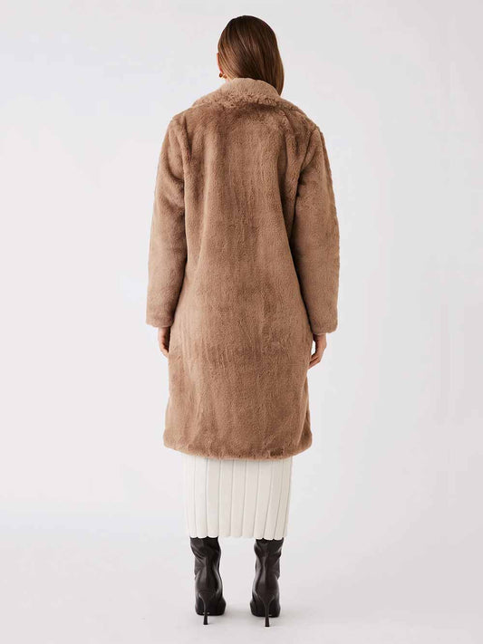 Malena Faux Fur Coat - TAUPE