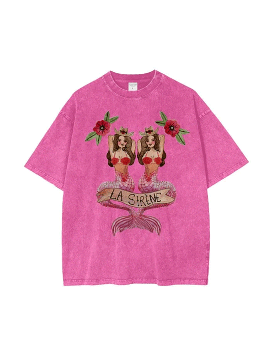 Mermaid La Sirene Oversize Tee - ROSE