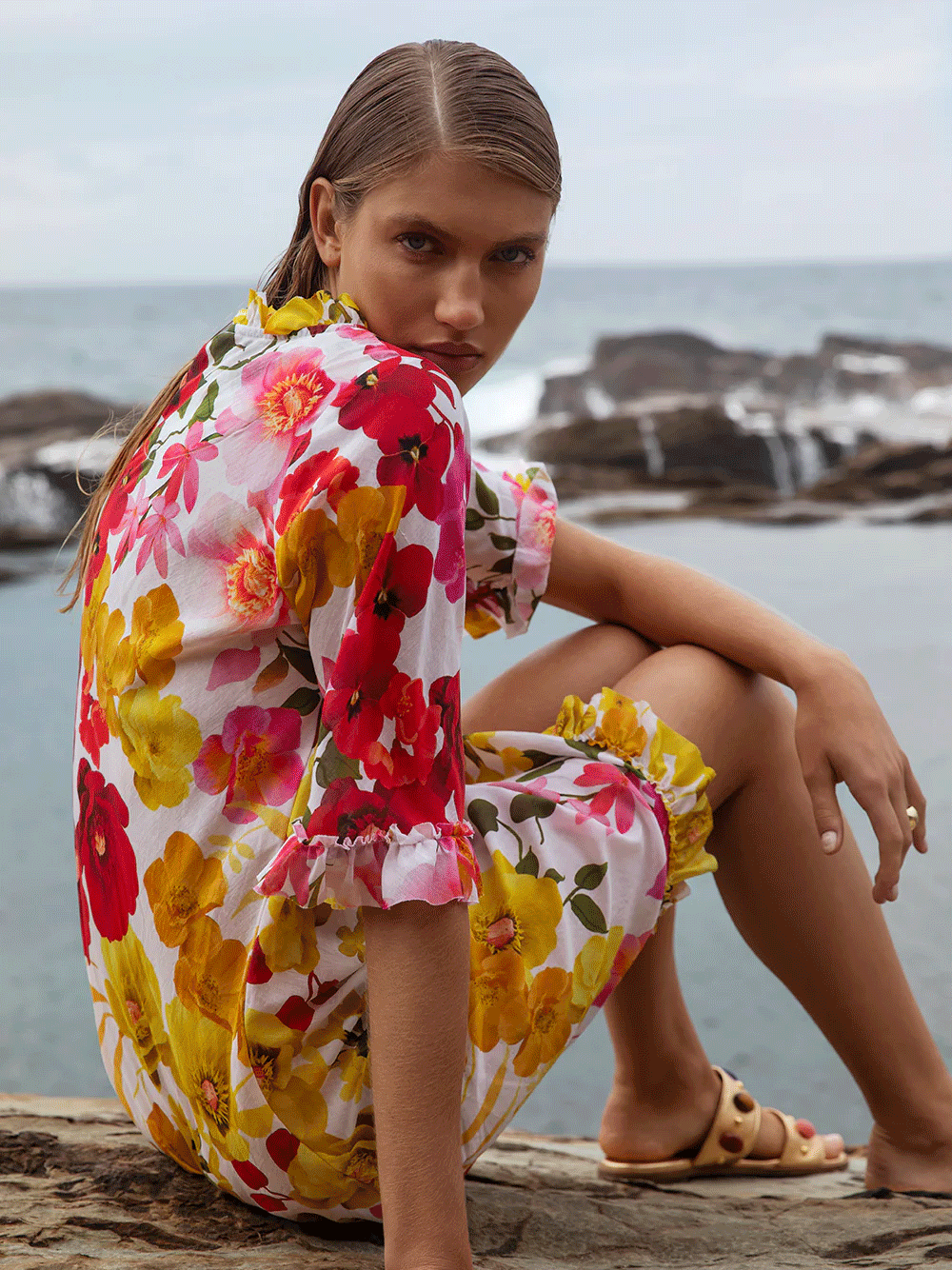 Middy Indi Cotton Dress - FLAMENCO YELLOW