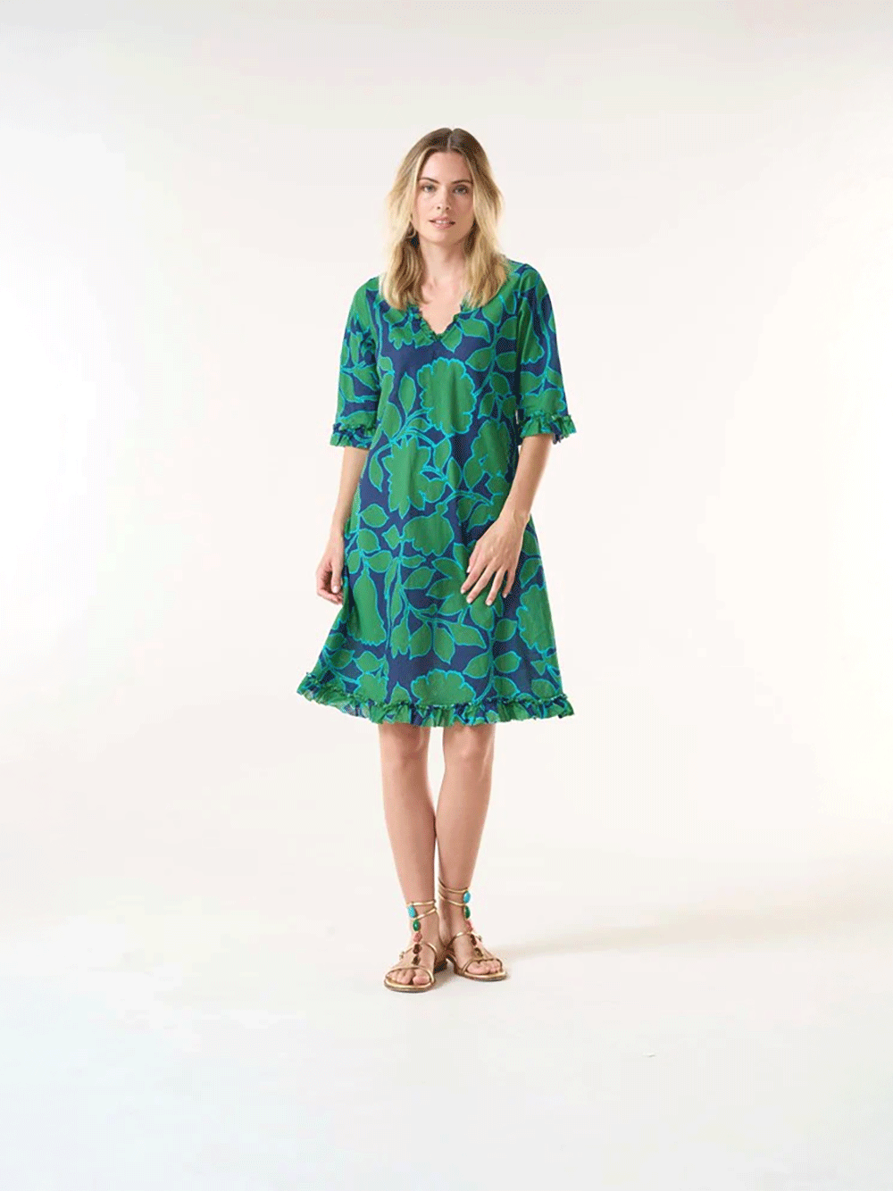 Middy Indi Cotton Dress - PORTO VECCHIO GREEN