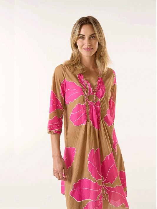 Middy Poppy Cotton Dress - CADAQUES PINK
