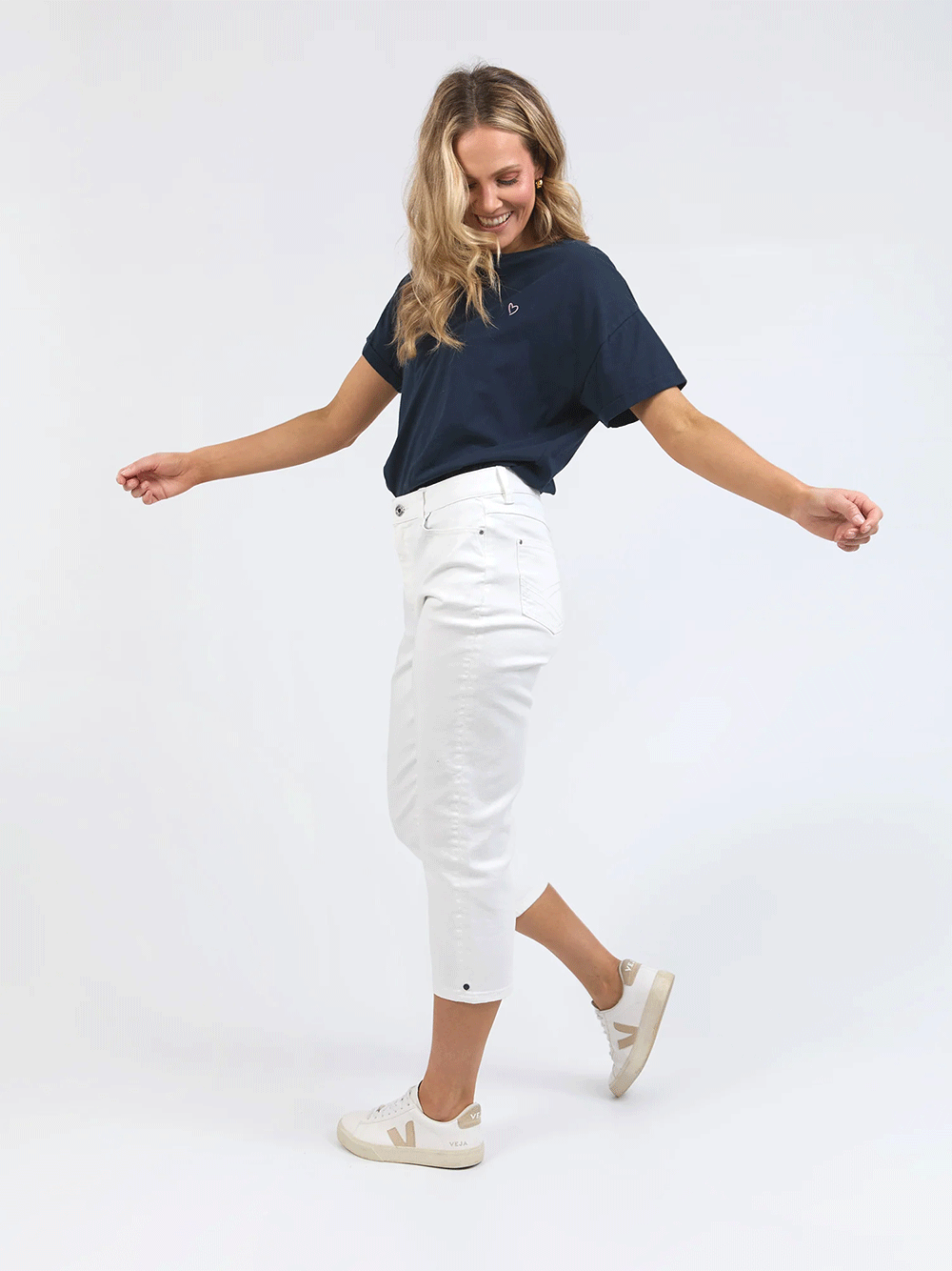 Mollie Capri Pant - WHITE