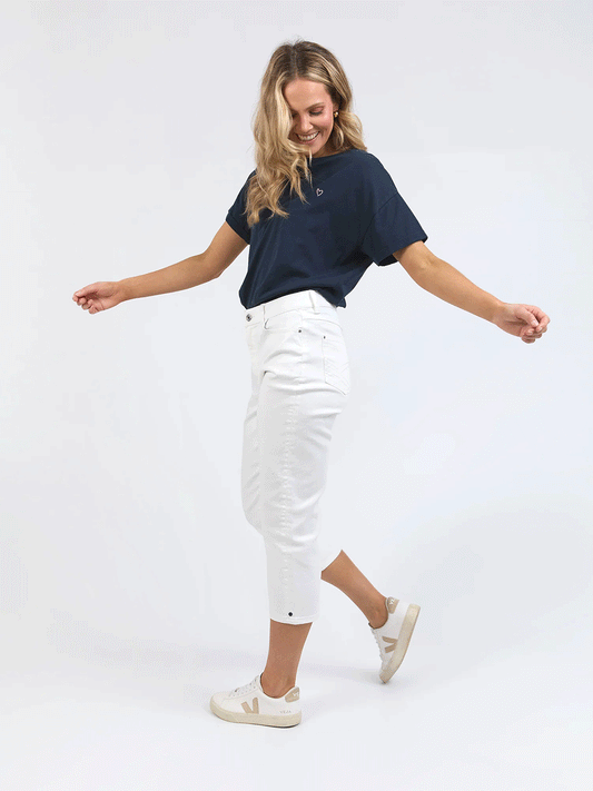 Mollie Capri Pant - WHITE