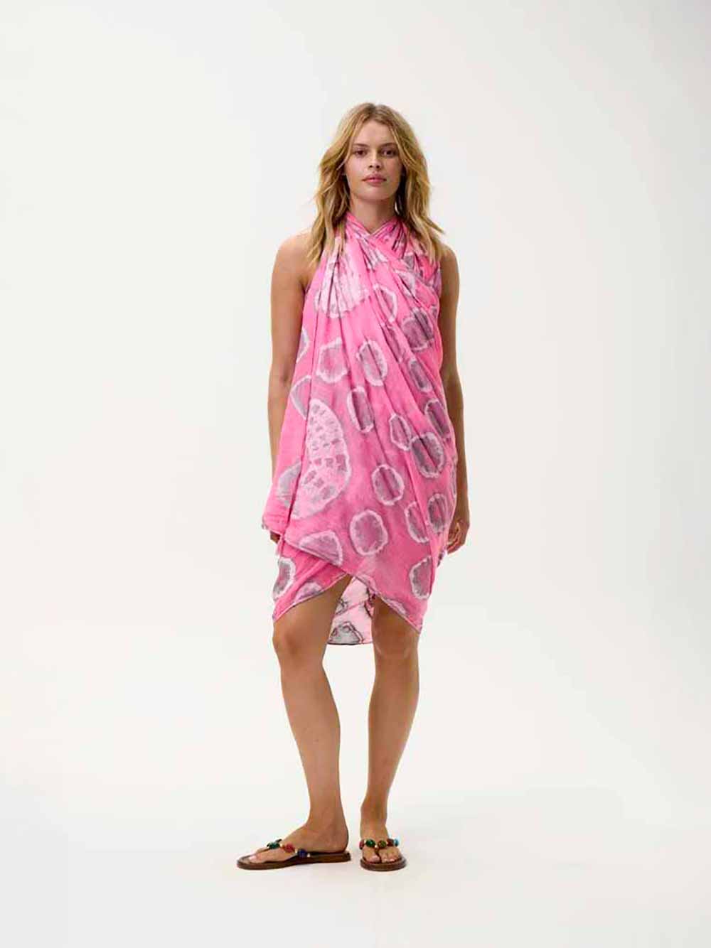 Moroccan Foil Sarong/Shawl - HOT PINK