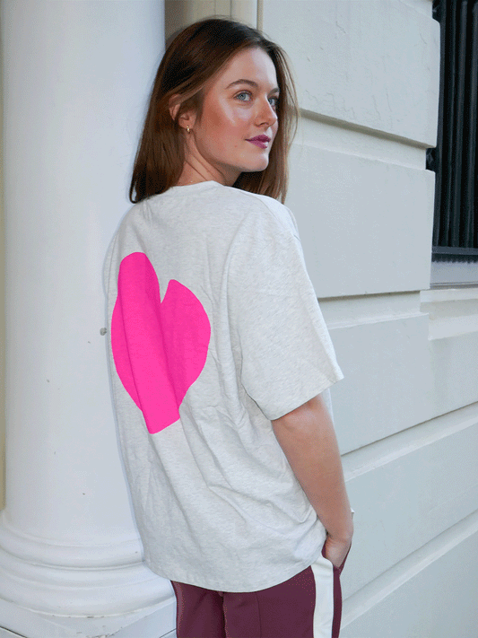 Neon Love Tee - GREY MARLE