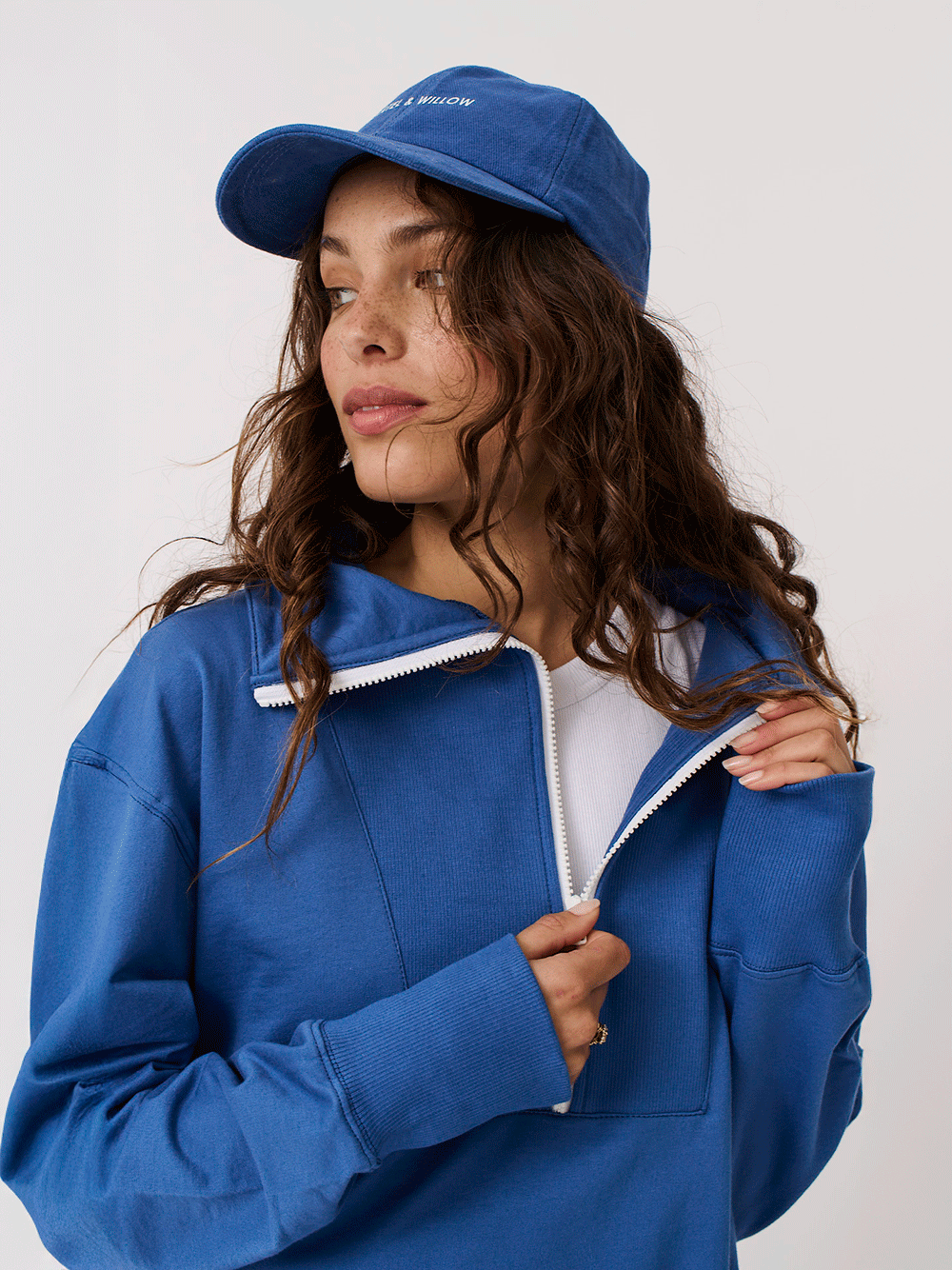 Nova Half Zip Sweater - AZURE BLUE