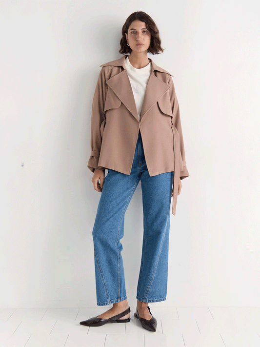 Olea Crop Tie Waist Coat