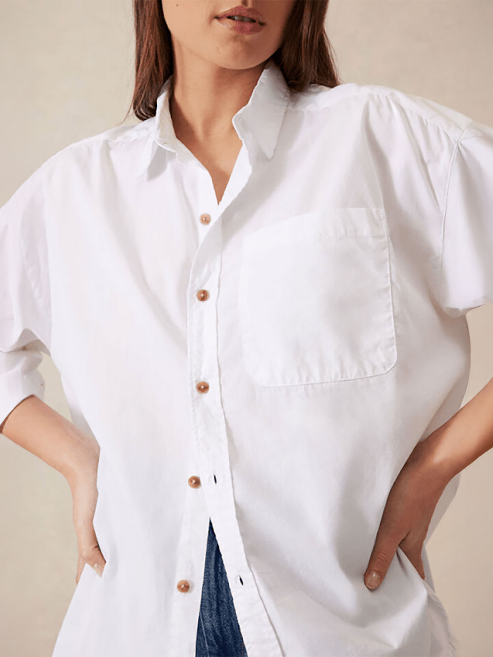 Peta Oversized Shirt - WHITE ORGANIC COTTON