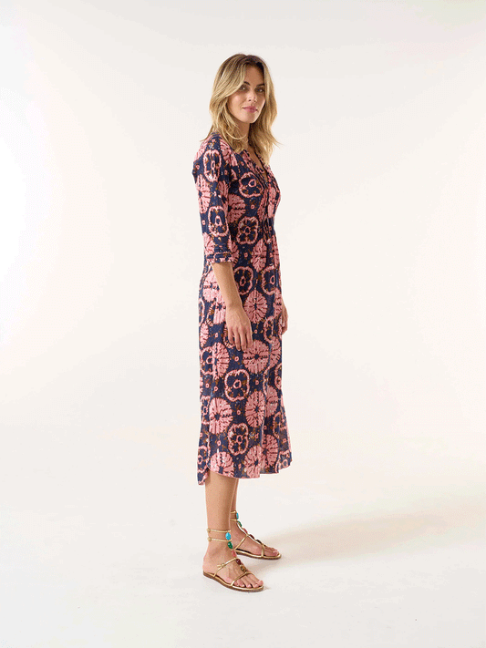 Long Poppy Cotton Dress - CAMOGLI CORAL