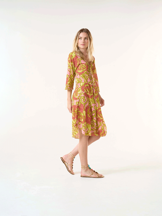 Middy Poppy Cotton Dress - SAN SEBASTIAN TERRACOTTA