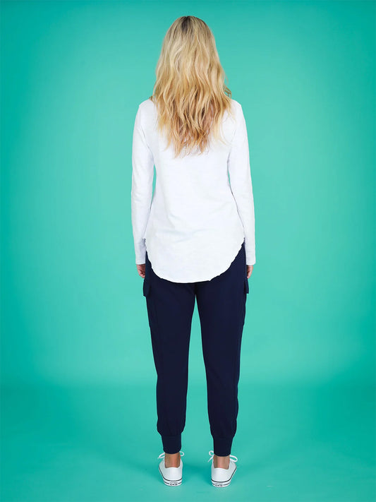 Portsea Long Sleeve Top - WHITE