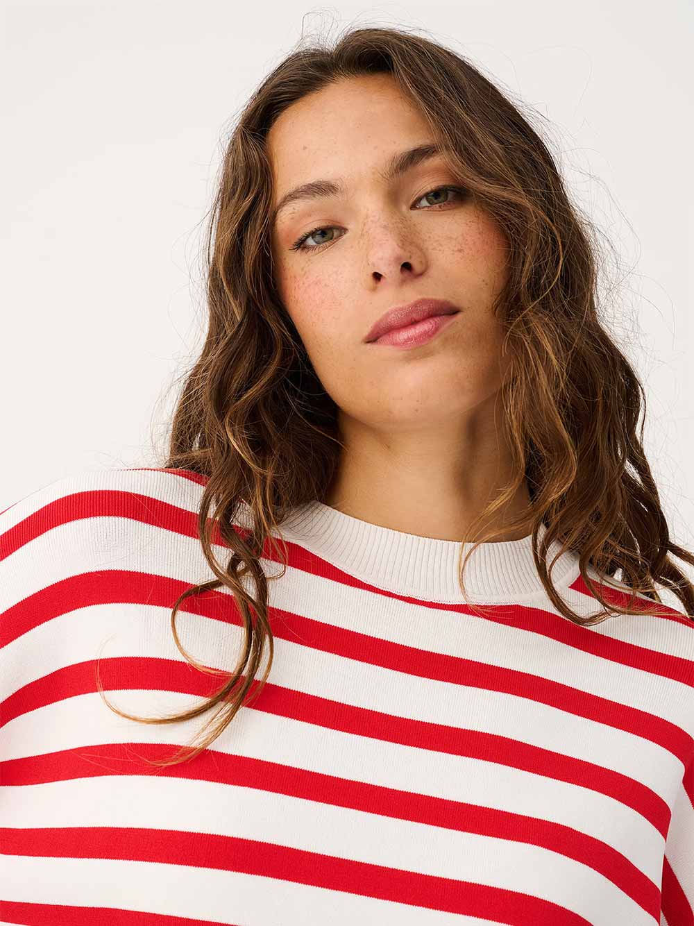 Rae Stripe Knit Sweater - RED STRIPE