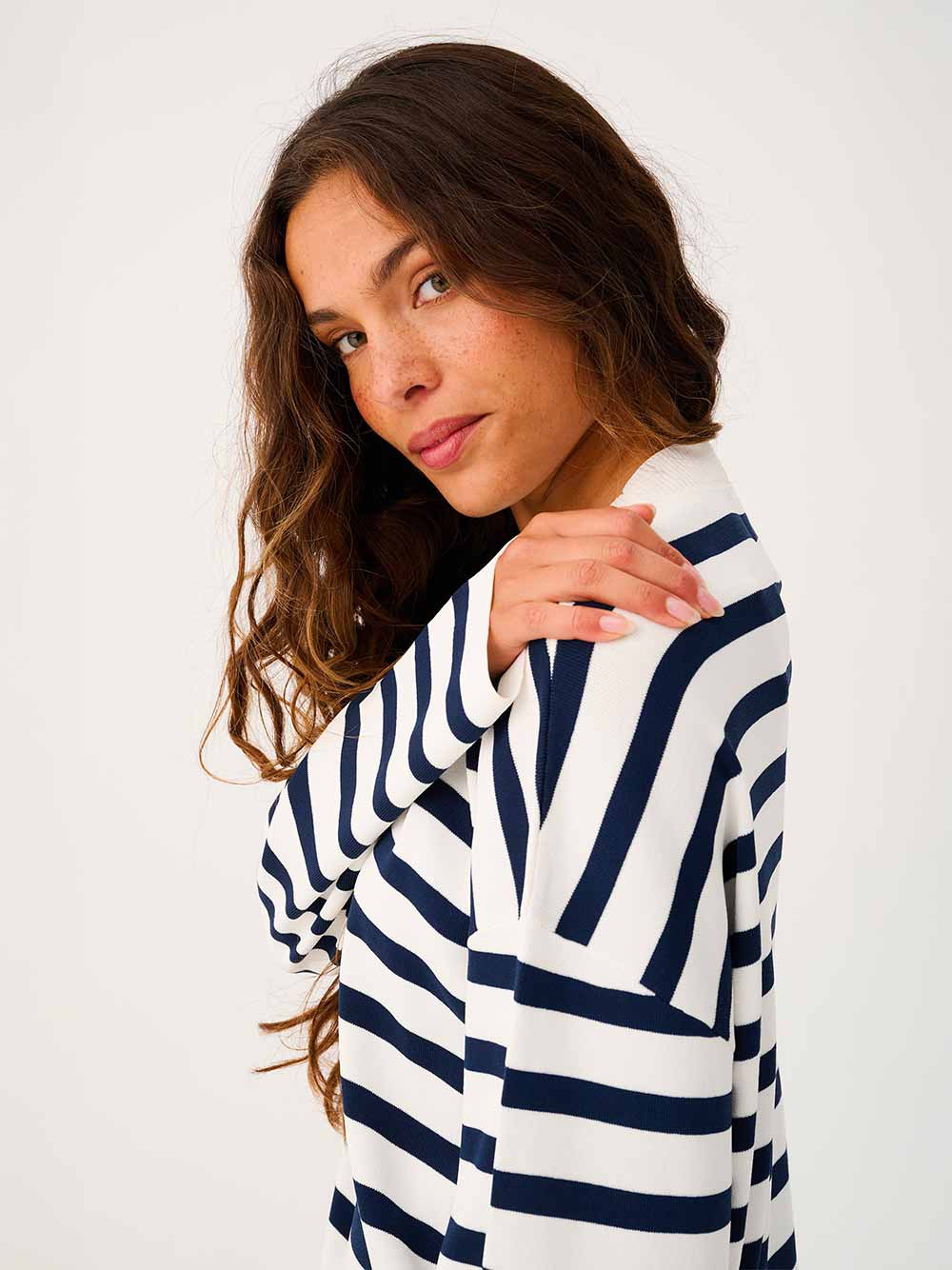 Rae Stripe Knit Sweater - NAVY STRIPE